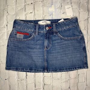 Hollister Denim Skirt with Flag Embroidery